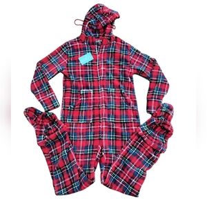 NWT Unisex Alexander Del Rossa Fleece Footie Pajamas Size XL